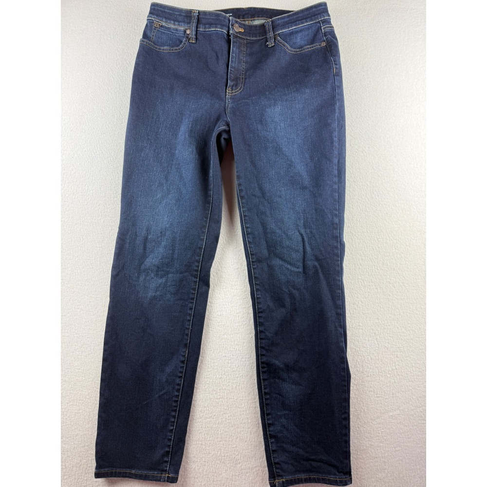 Talbots Flawless Slim Ankle Jeans Womens 10 Dark Wash High Rise‎ Stretch Denim